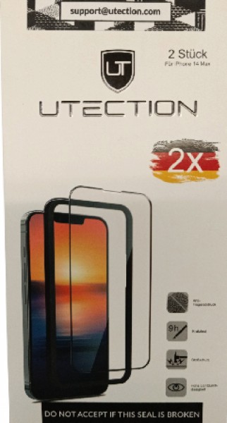 UTECTION 2 x Schutzglas 3D Für Iphone 14 Pro Max Panzerfolie