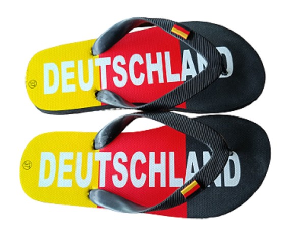 Damen und Herren Flip-Flops Deutschland Fan Artikel Badelatschen Gr. 36-45